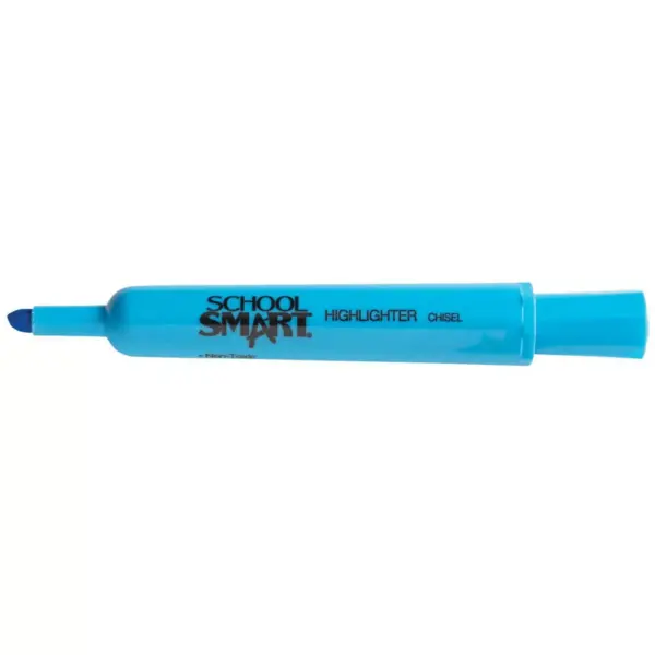 School Smart Highlighter, Chisel Tip, Tank Style, Blue, pk of 48