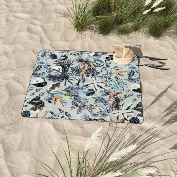 Marta Barragan Camarasa Modern blue jungle Picnic Blanket - Deny Designs