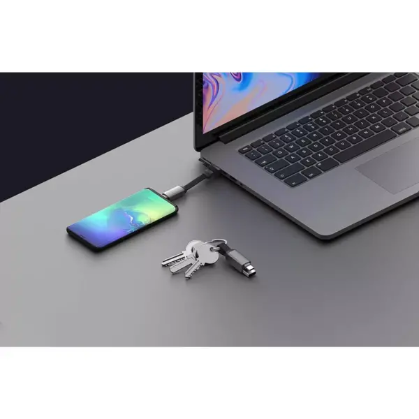 inCharge 6 - The Six-in-One Swiss Army Knife of Cables, Portable Keyring USB/USB-C/Micro USB/Lightning Cable for All of Your Devices (Mercury Grey)