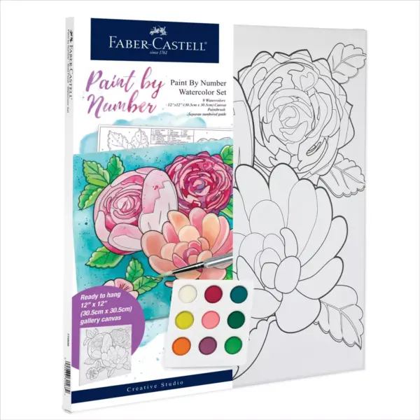 Faber-Castell Paint by Number Watercolor Set - Bold Floral