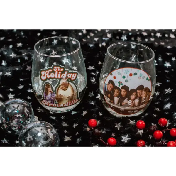 Friends Holiday 20oz Stemless Glass 2-Pack