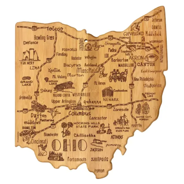 Totally Bamboo Destination Ohio Cutting Board 13.5" x 12"