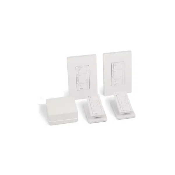 Lutron Caseta Wireless Smart Light Dimmer Switch (2 Count) Starter Kit with Pedestals for Pico Wireless Remotes, Works with Alexa, Apple HomeKit, and the Google Assistant | P-BDG-PKG2W