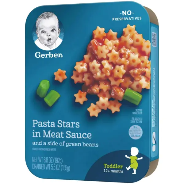 Gerber Lil' Entrees Pasta Stars in Meat Sauce with Green Beans - 6.8oz