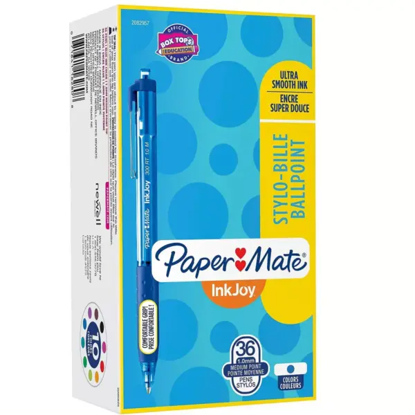 Paper Mate InkJoy 300 RT Retractable Ballpoint Pens Medium Point Blue Ink 24390225