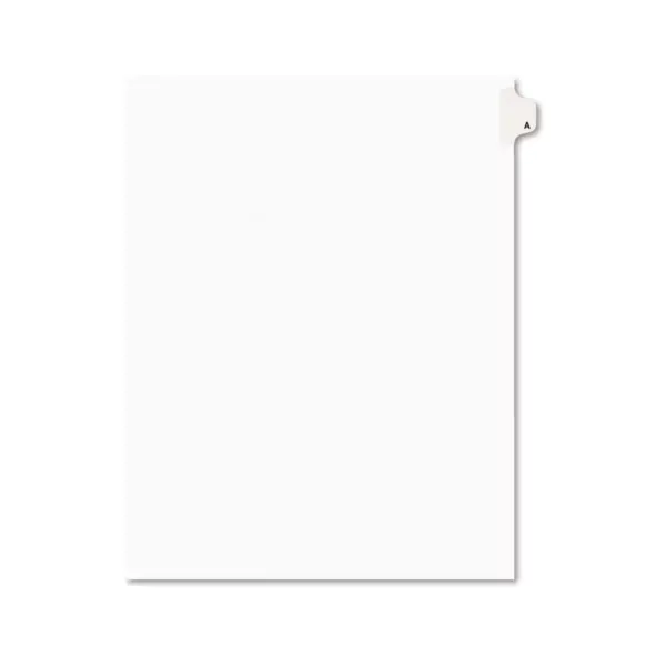 Avery-Style Legal Exhibit Side Tab Dividers 1-Tab Title A Ltr White 25/PK 01401