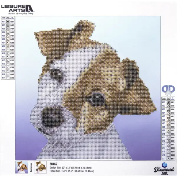 Leisure Arts Diamond Art Intermediate Kit 12"X12"-Puppy