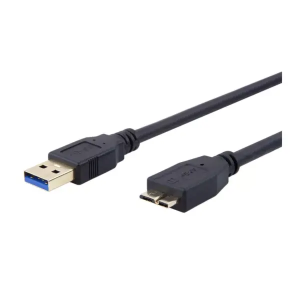 Monoprice USB 3.0 Type-A Male to Micro Type-B Female Cable - 3 Feet - Black | Compatible with Android, Hard drives, Samsung, HTC, WD and More! -