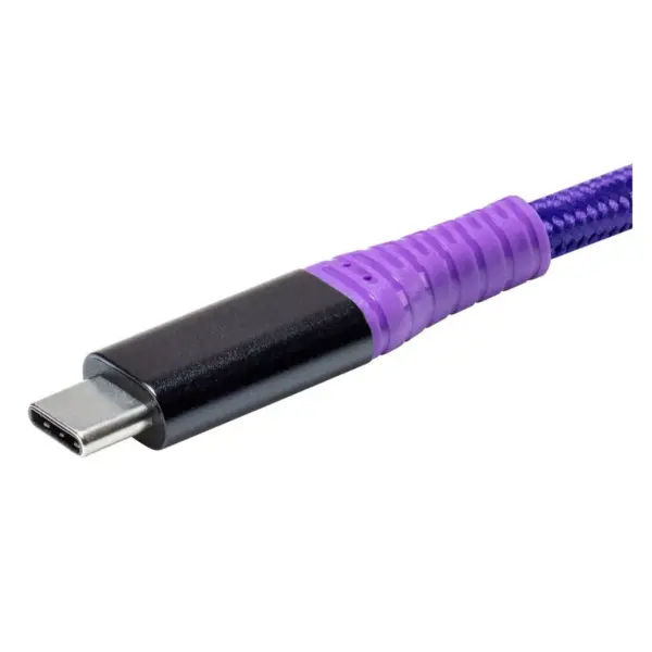 Monoprice Durable USB 3.2 Gen 2 Type-C Data and Power Kevlar Reinforced Nylon-Braid Cable - 1 Meter - Purple | 5A/100W - AtlasFlex Series