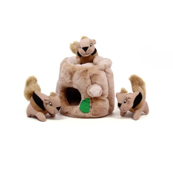 Outward Hound Hide-A-Squirrel Puzzle Plush Dog Toy - L