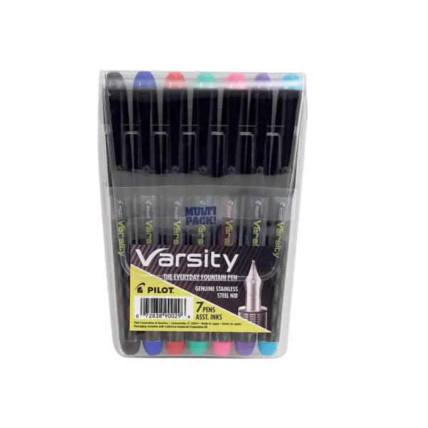 Pilot Varsity Fountain Pens Medium Point Assorted Ink 7/Pack (90029) 584561