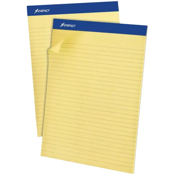 Ampad Recycled Writing Pads 8 1/2 x 11 3/4 Canary 50 Sheets Dozen 20270