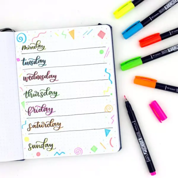 Tombow 6ct Fudenosuke Brush Pens - Neon