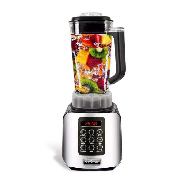 NutriChef NCBL1700 Professional Home Kitchen 5 Speed Digital Countertop Blender w/ 1.70 Liter Container, Pulse Blend and Timer for Smoothies and Soup