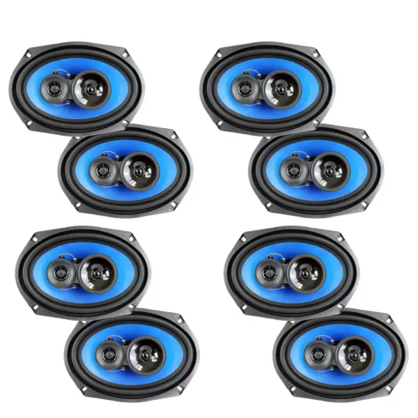 Q Power 6x9" 700 Watt 3-Way Car Audio Stereo Coaxial Speakers Pair (4 Pack)