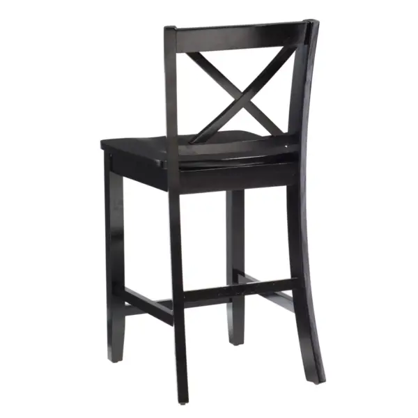 24" Torino X Back Wood Counter Height Barstool - Black - Linon