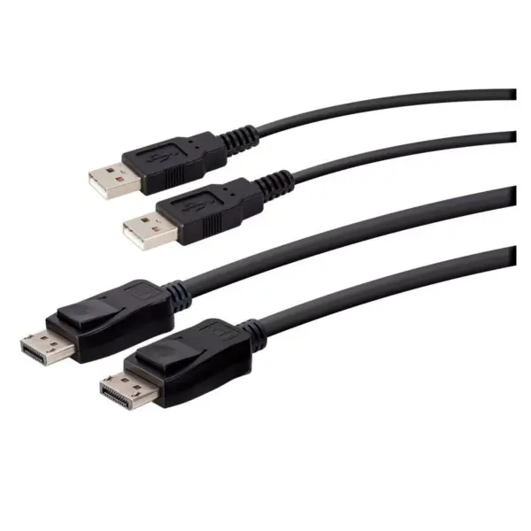 Monoprice 2-Port USB DisplayPort Cable KVM Switch, 4096x2160@30Hz With Remote Port Selector, Supports Microphone And Speakers