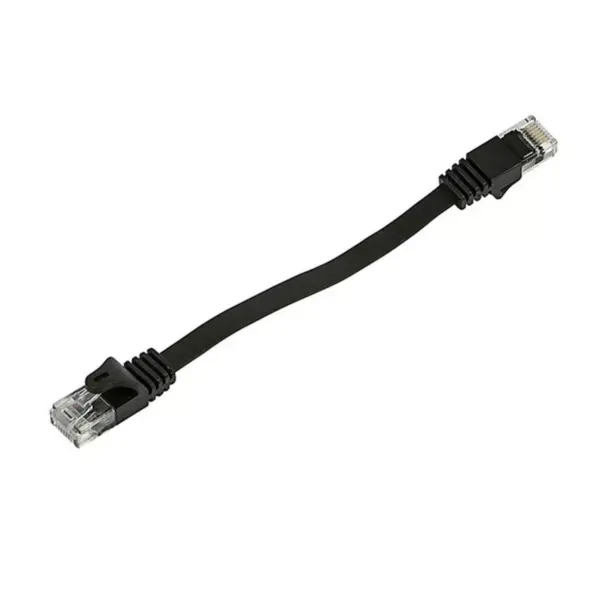 Monoprice Cat5e Ethernet Patch Cable - 0.5 Feet - Black | Network Internet Cord - RJ45, Flat,Stranded, 350Mhz, UTP, Pure Bare Copper Wire, 30AWG