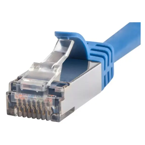 Monoprice Cat7 Ethernet Patch Cable - 10 Feet - Blue | Network Internet Cord - Flexboot RJ45 Stranded 600Mhz S/FTP CMX Pure Bare Copper Wire 26AWG -