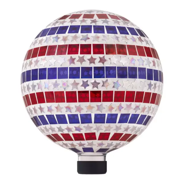 Alpine 11" Patriotic Stars and Stripes Glass Gazing Globe