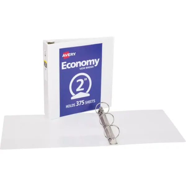 Avery Economy View Binder 8-1/2"x11" 2" Cap White 05780