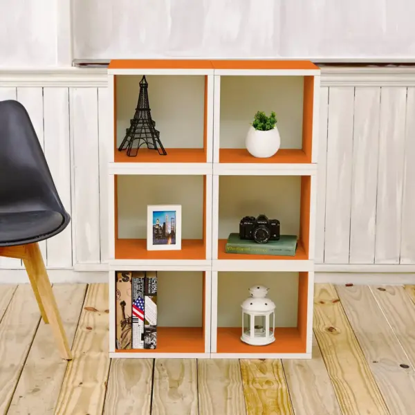 Way Basics Stackable Eco Cube Storage Cubby Organizer Orange