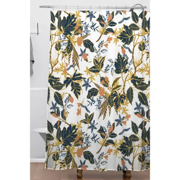 Autumnal Nature I Shower Curtain Blue - Deny Designs