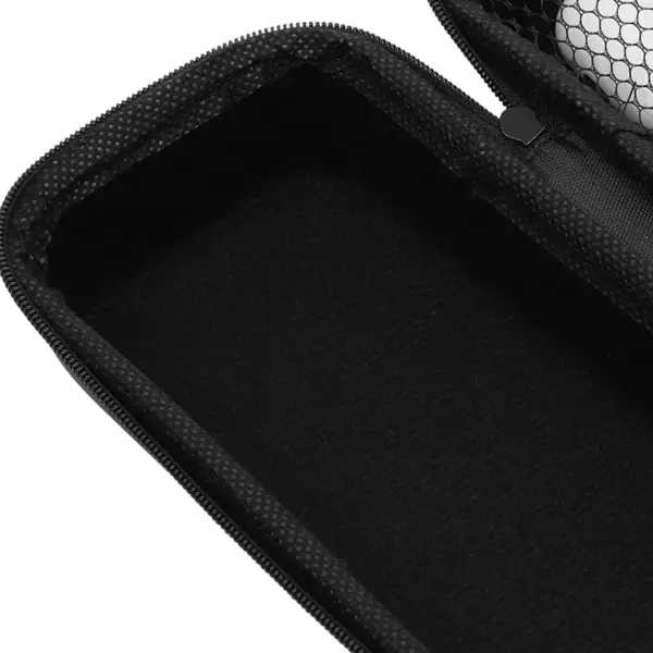 Portable Earbud Case, Travel Pouch for Earphone Carrying Case with Zipper (Black, 6.5" x 3")