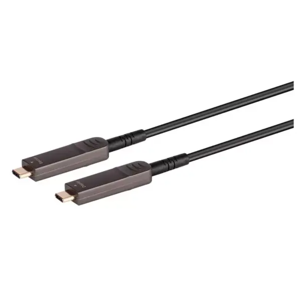 Monoprice USB 3.1 Type-C to Type-C Video Cable - 30 Feet - Black | 4K@60Hz, Fiber Optic, AOC, Transmits Up To 100 Feet, Gold Plated Connectors -