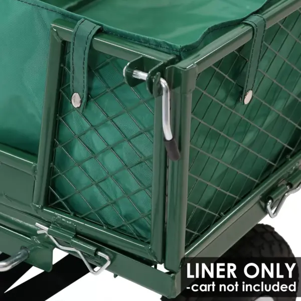 Sunnydaze Outdoor Lawn and Garden Weather-Resistant Heavy-Duty Polyester Utility Dump Cart Protective Liner - Green