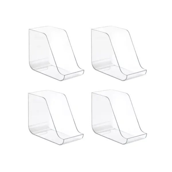 mDesign Canned Food Dispenser Kitchen Storage Organizer Bin, 4 Pack - Clear