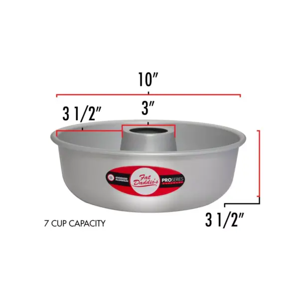 Fat Daddio's RMP-10 Anodized Aluminum Ring Mold Cake Baking Pan, 10 x 3.5 Inches