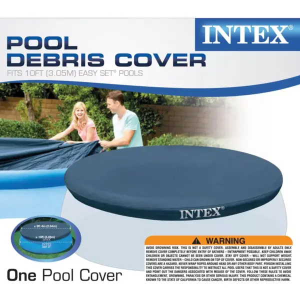 Intex 9.3 Foot Easy Set Above Ground Swimming Pool Debris Vinyl Round Cover