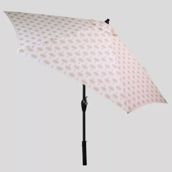 9' Round Palm Print Patio Umbrella - Black Pole - Threshold™