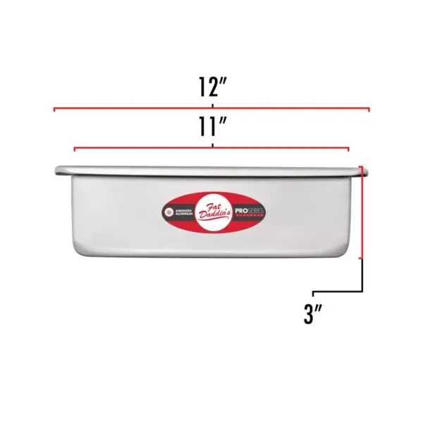 Fat Daddio's PSQ-11113 Anodized Aluminum 11 x 11 x 3 Inch Square Cake Baking Pan