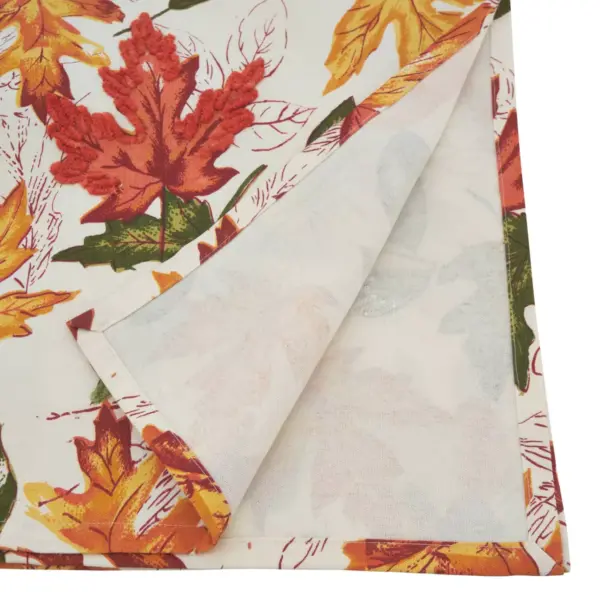 65" X 84" Embroidered Autumn Leaves Tablecloth - SARO Lifestyle