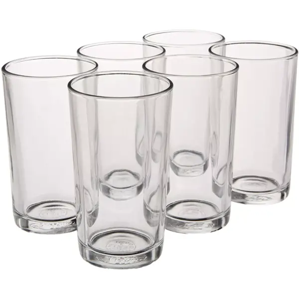 Duralex Urie 7 Ounce Clear Tempered Glass Stacking Glassware Drinkware Tumbler Drinking Glasses, Set of 6