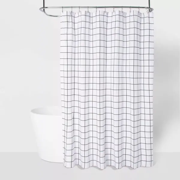 Microfiber Shower Curtain Black/White - Room Essentials™