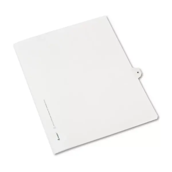 Avery-Style Legal Exhibit Side Tab Dividers 1-Tab Title K Ltr White 25/PK 01411