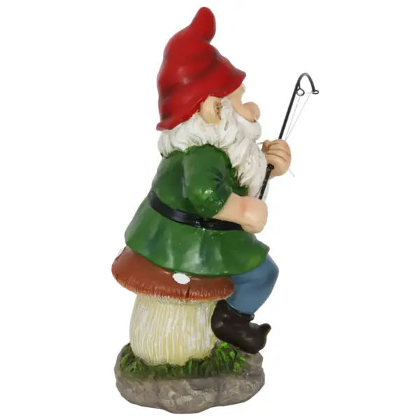 11.14" Resin Fishing Frodo Gnome Red/Green/Blue - Exhart