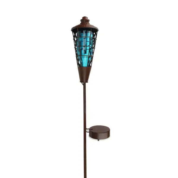 Northlight 38.5" Prelit Water Vapor LED Flame Outdoor Patio Torch - Blue/Brown