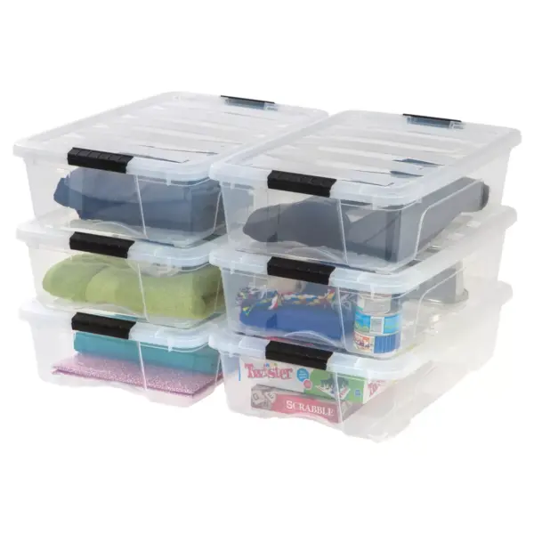 IRIS 6pk 26.9qt Plastic Storage Bin