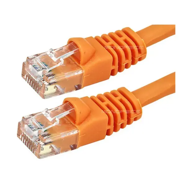 Monoprice Cat6 Ethernet Patch Cable - 25 Feet - Orange | Network Internet Cord - RJ45, Stranded, 550Mhz, UTP, Pure Bare Copper Wire, Crossover, 24AWG