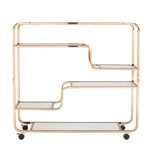 Marianne Mirrored Bar Cart Gold - Aiden Lane