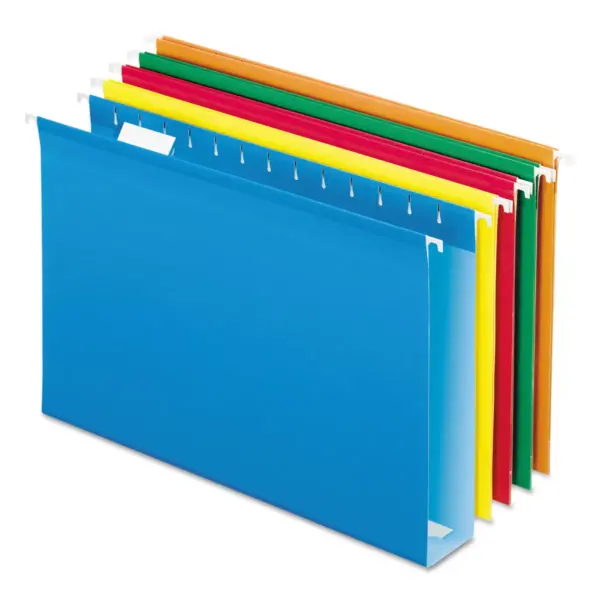 Pendaflex Reinforced 2" Extra Capacity Hanging Folders 1/5 Tab Legal Assorted 25/Box 4153X2ASST