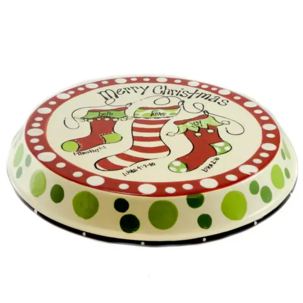 Tabletop Chip And Dip Christmas Plate Cake Plate Burton & Burton  -  Serving Platters