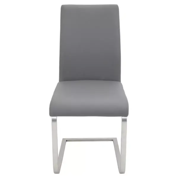 Set of 2 Foster Contemporary Dining Chair Stainless Steel/Gray - LumiSource