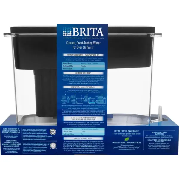 Brita Extra Large 18 Cup UltraMax Water Dispenser and Filter - BPA Free - Black