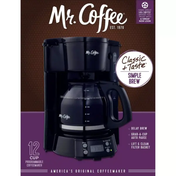 Mr. Coffee 12-Cup Programmable Coffee Maker - Black