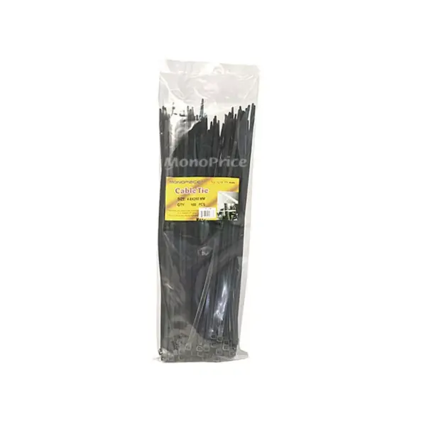 Monoprice 11-inch Cable Tie, 100pcs/Pack, 50 lbs Max Weight - Black